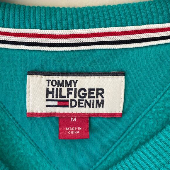 Tommy Hilfiger Denim Reed Green Graphic Logo Men’s Size Medium  Sweatshirt - Picture 2 of 10